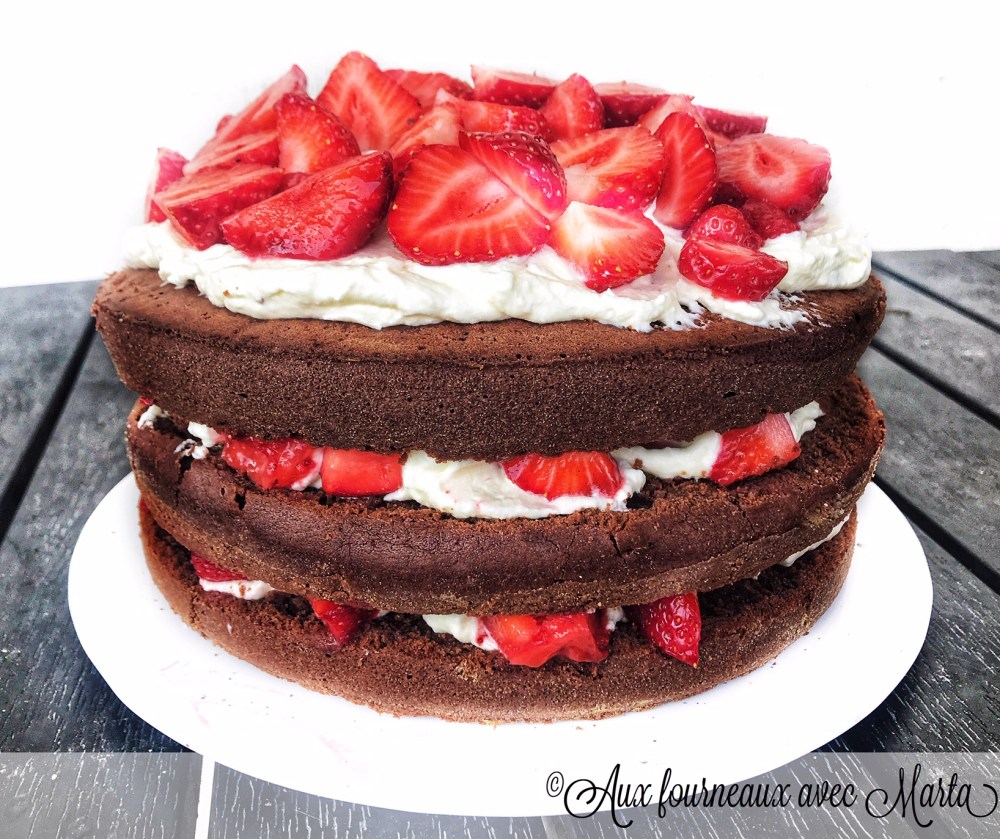 gateau chocolat chantilly fraises13